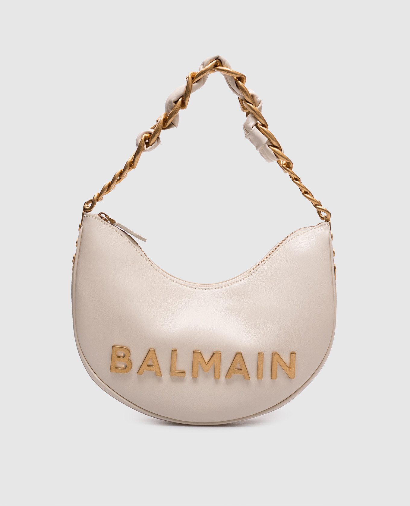 

Beige leather hobo bag 1945 Balmain