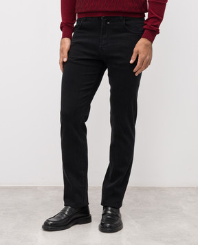 Stefano Ricci Black jeans with monogram MFT53B1020RT43BK