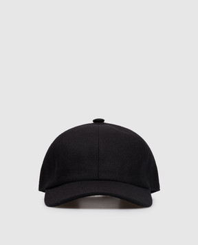 Cashmere&Whiskey Black wool and cashmere cap 9925001
