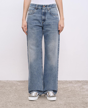 Brunello Cucinelli Blue jeans with a worn effect MA095P5565