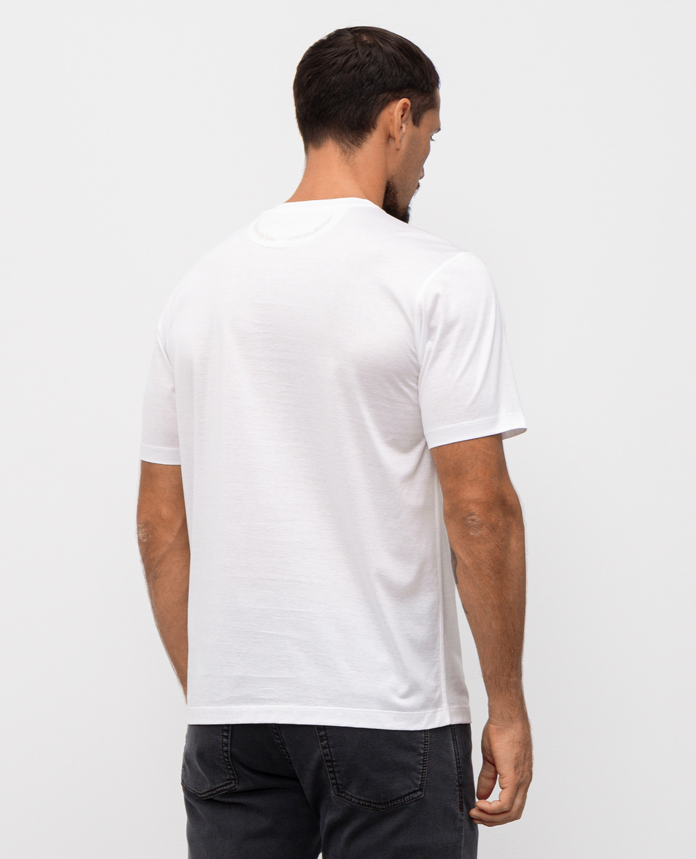 White T-shirt with embroidered monogram logo Stefano Ricci 3