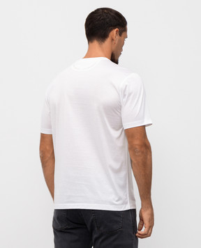 Stefano Ricci White T-shirt with embroidered monogram logo MNH5304520TE0001