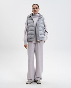 Simonetta Ravizza Grey Malaga cashmere sweater with lurex F05KN73T108