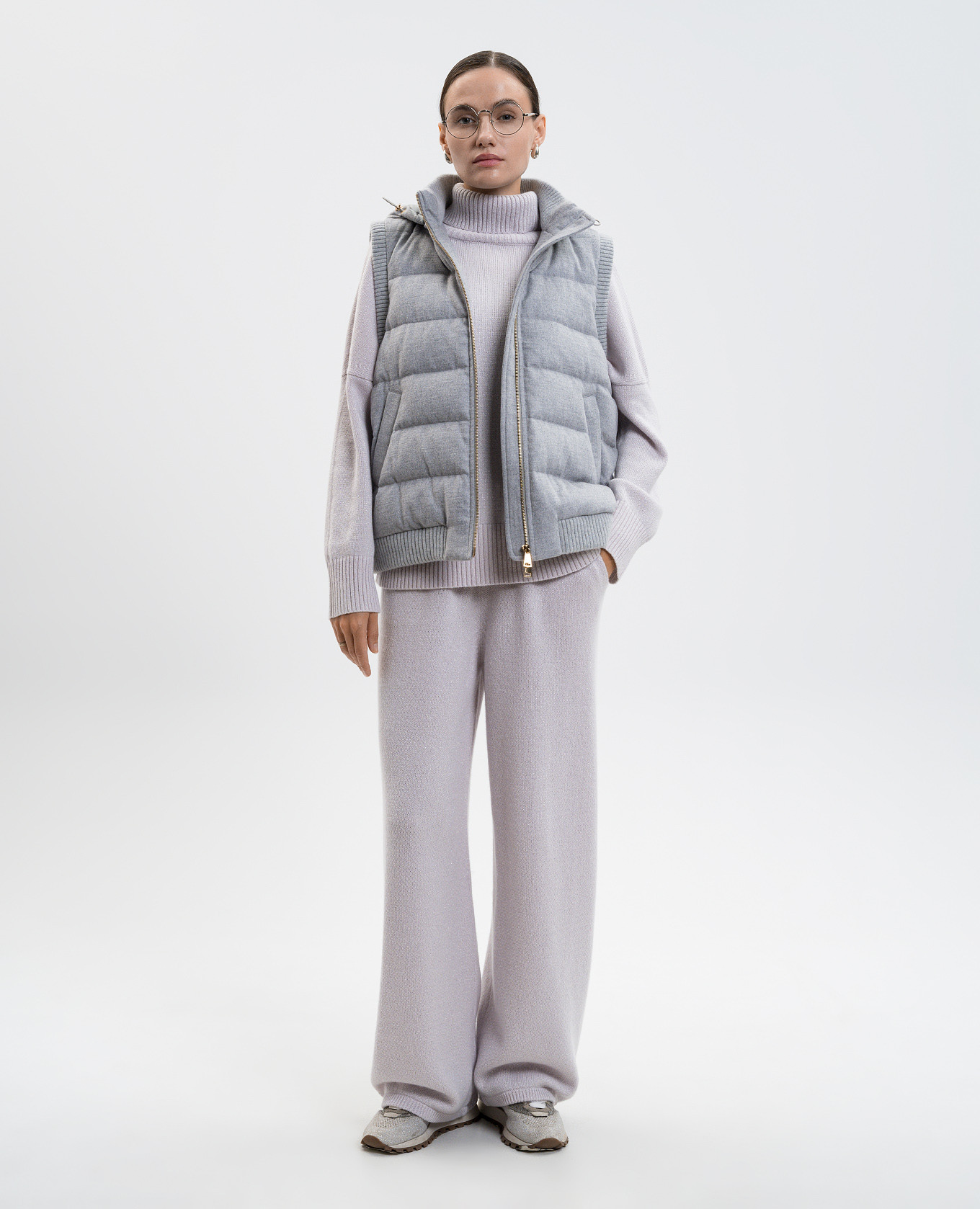 

Grey Malaga cashmere sweater with lurex Simonetta Ravizza