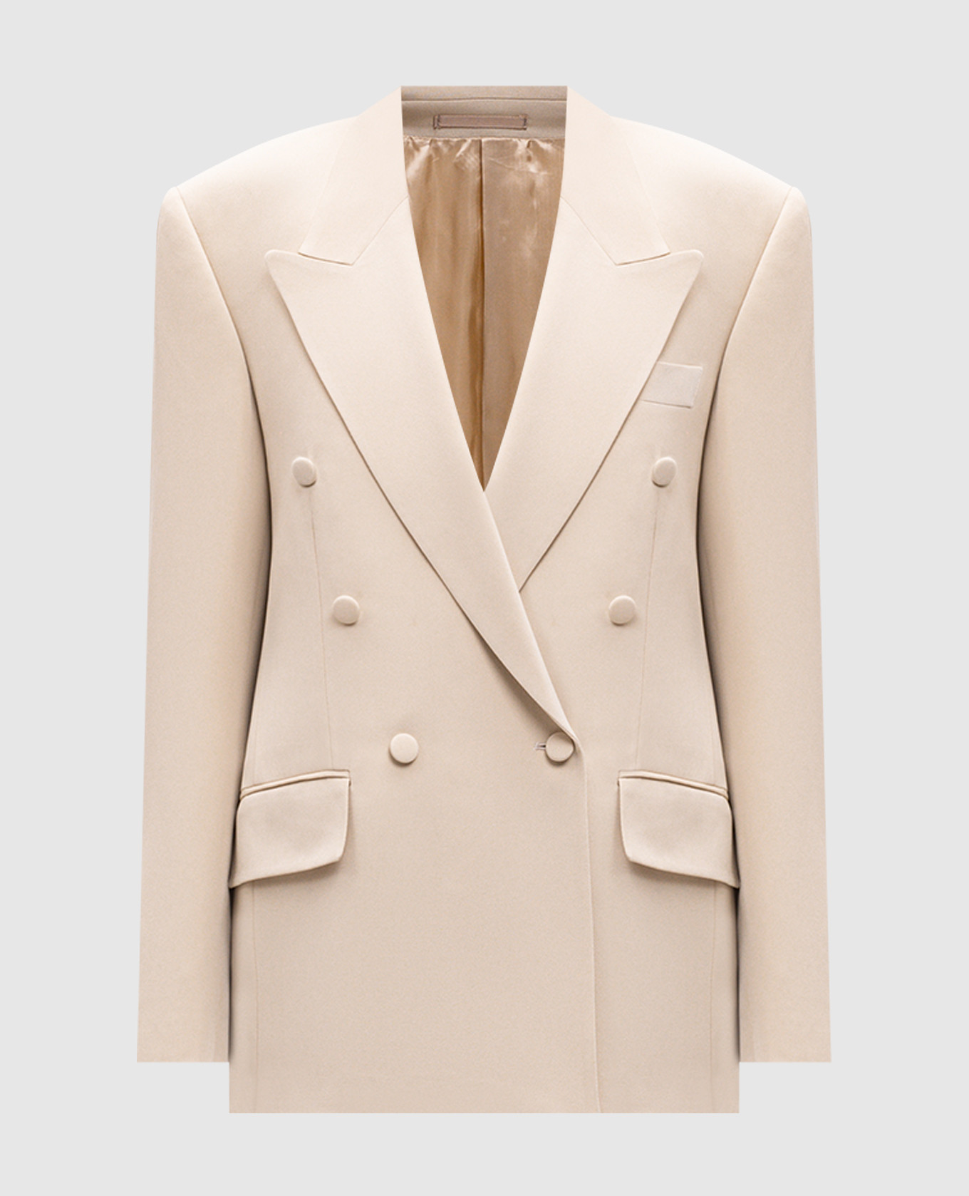 Beige double-breasted silk jacket Jacob Lee