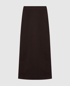 Brunello Cucinelli Brown midi skirt with wool MPW07G3882