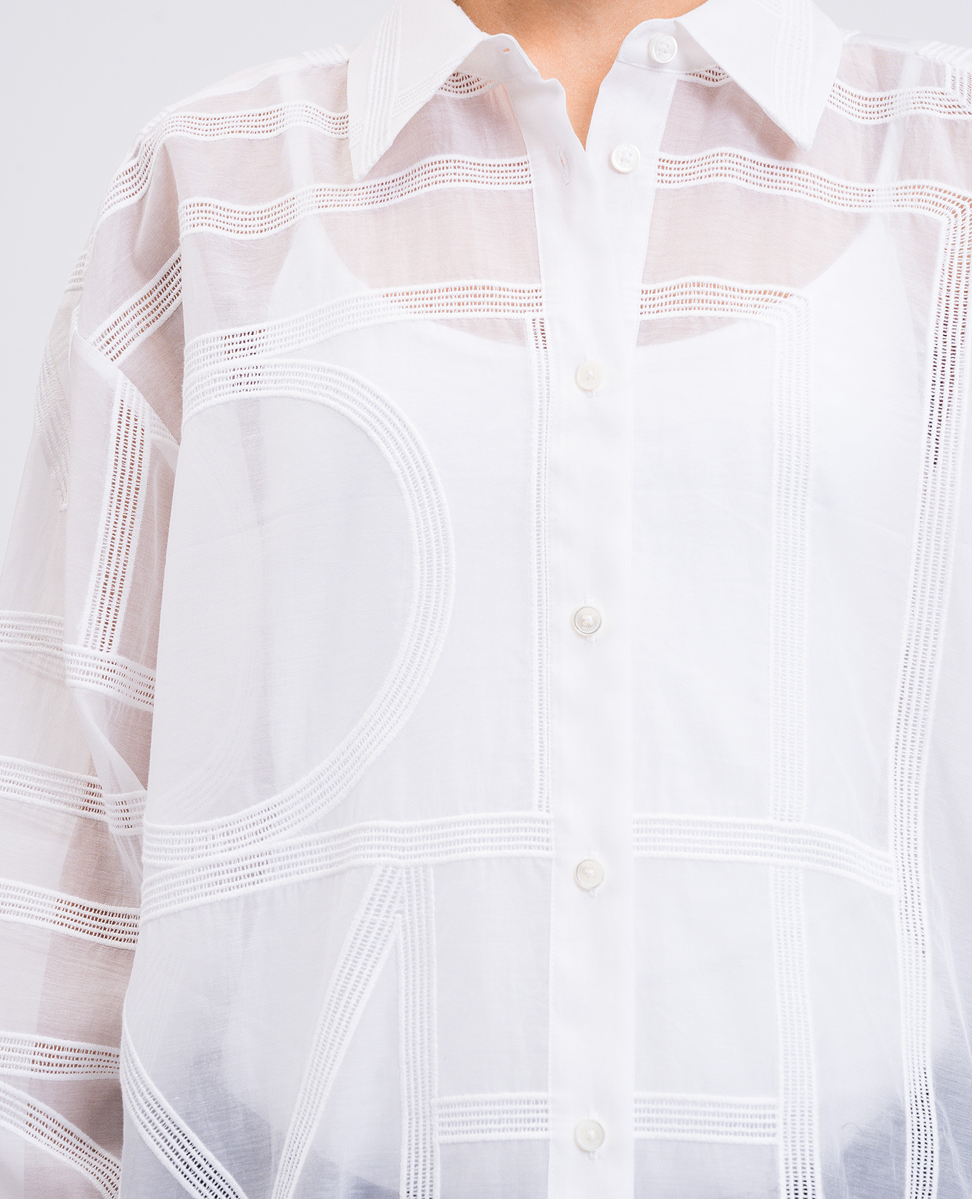 

White silk blouse with logo embroidery Toteme