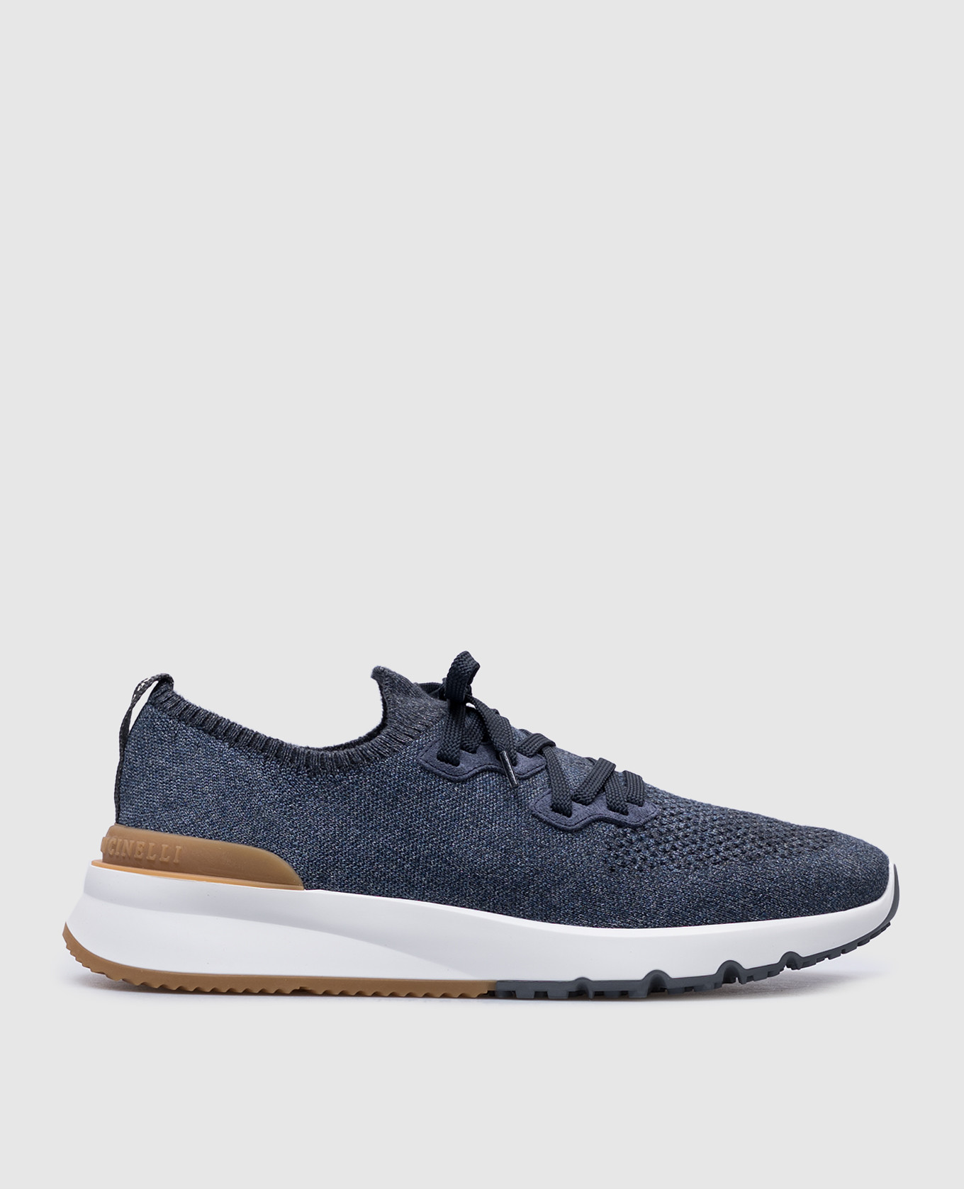 

Blue sneakers with textured logo Brunello Cucinelli