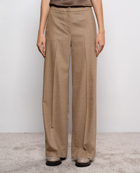 Peserico Brown wool and cashmere pants P0456903358