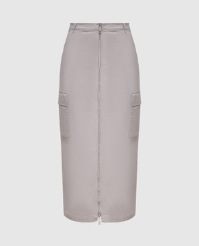 Max & Co BOLOGNA midi gray skirt with slit BOLOGNA