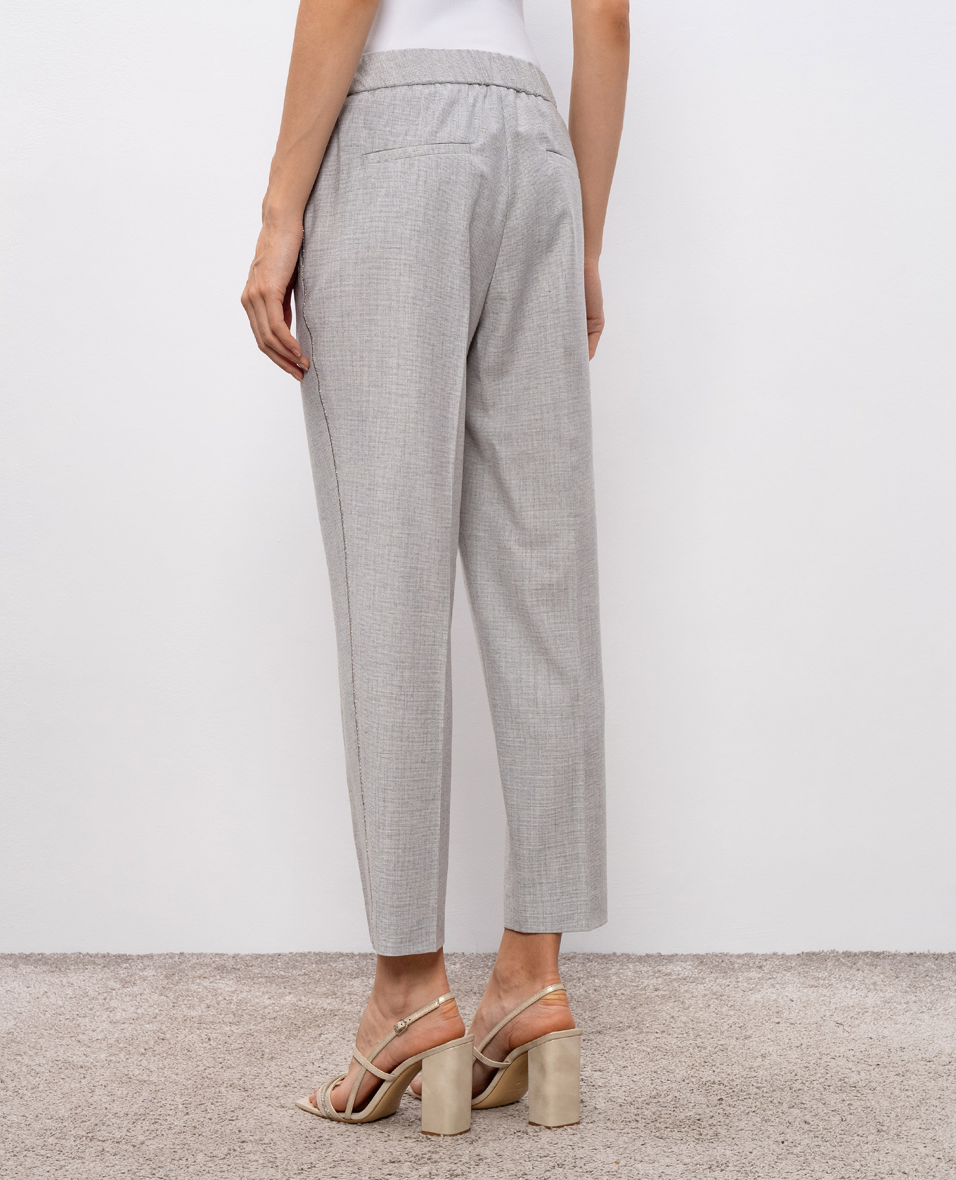 

Gray wool pants with monil chain Peserico, Grey