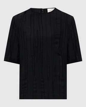 Lou Lou Studio Black TOBA top with silk TOBA