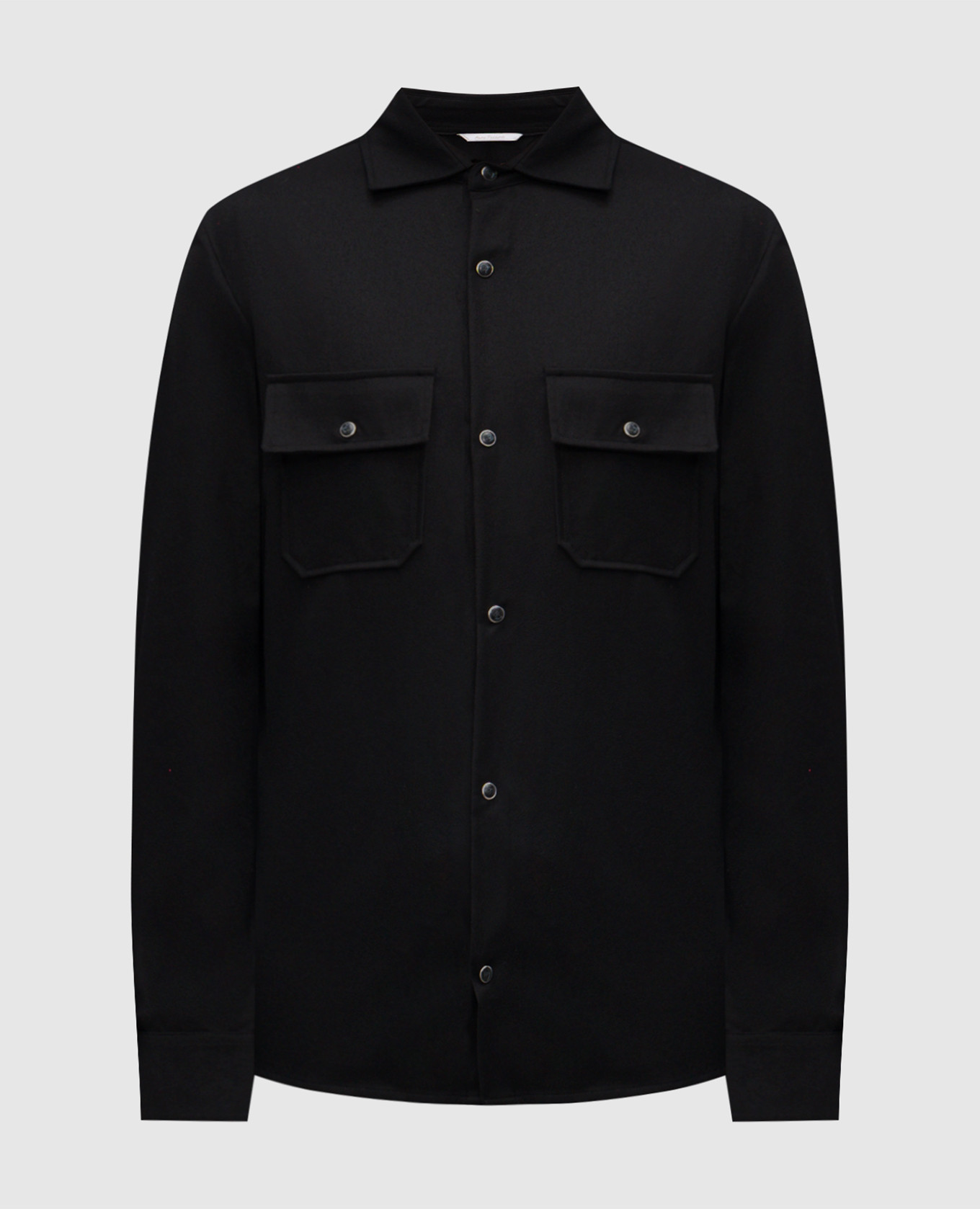 Black wool and silk shirt Marco Pescarolo