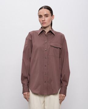Brunello Cucinelli Brown straight-cut shirt MP091MY516