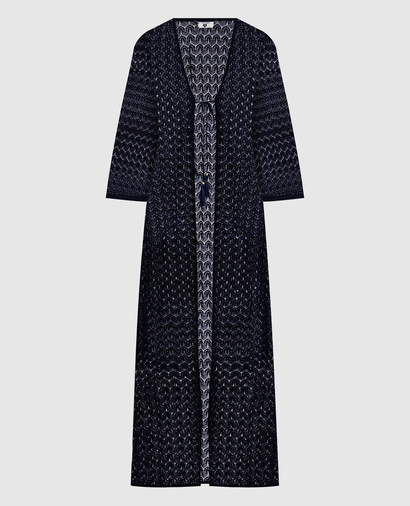 Blue cape with openwork pattern Twinset