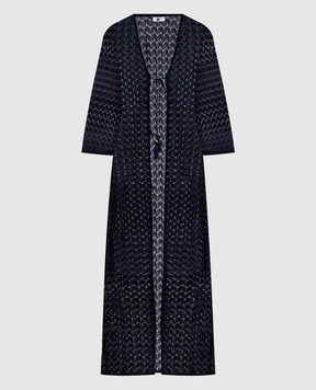 Twinset Blue cape with openwork pattern 251LM2HDD