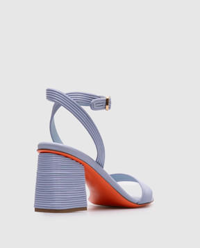 Santoni Blue leather sandals WHVT71550HM7TONL