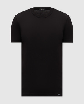 Tom Ford Black T-shirt with logo patch T4M081040