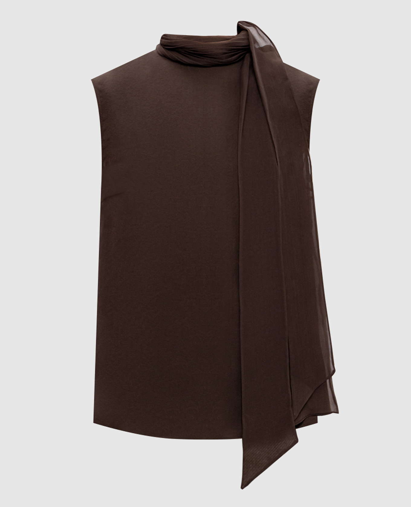Brown silk top Brunello Cucinelli