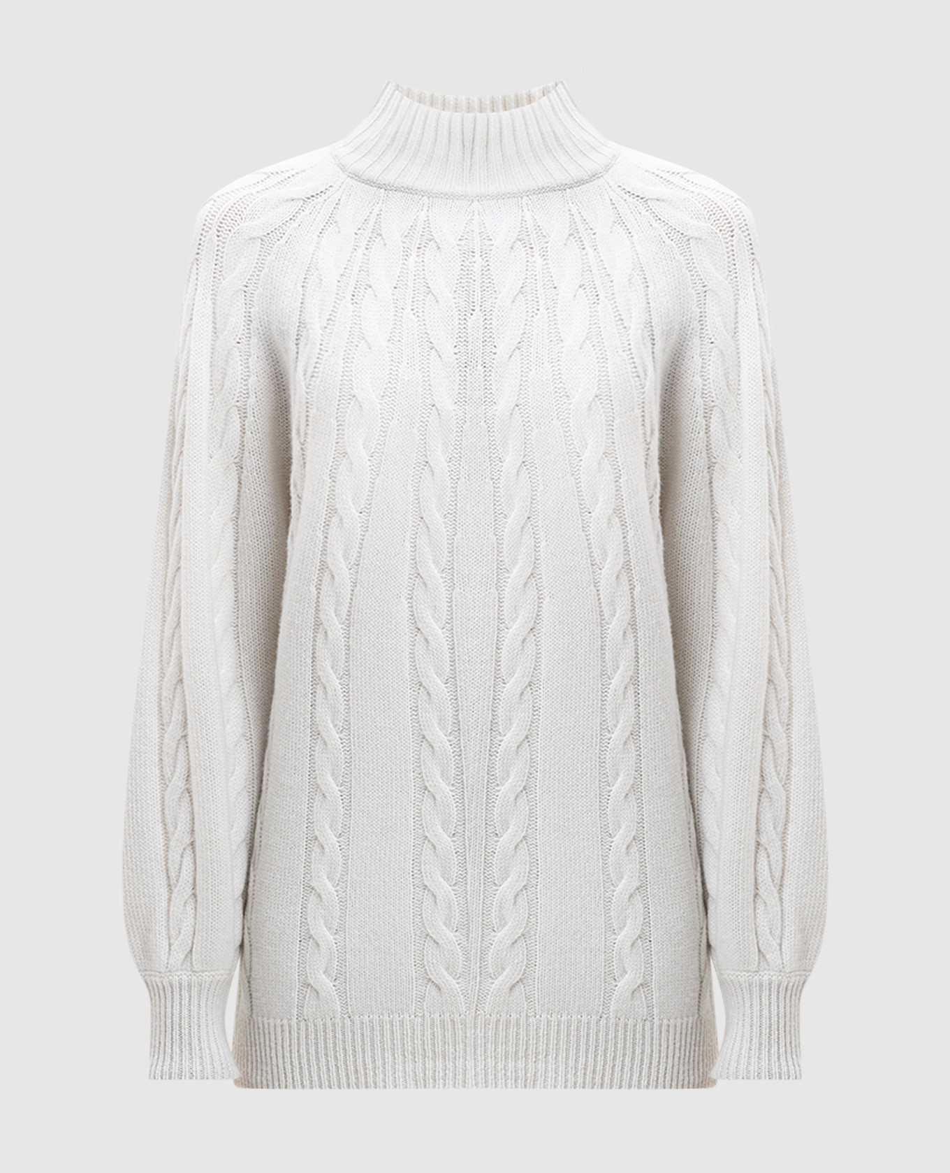 White cashmere sweater with a textured pattern colombo