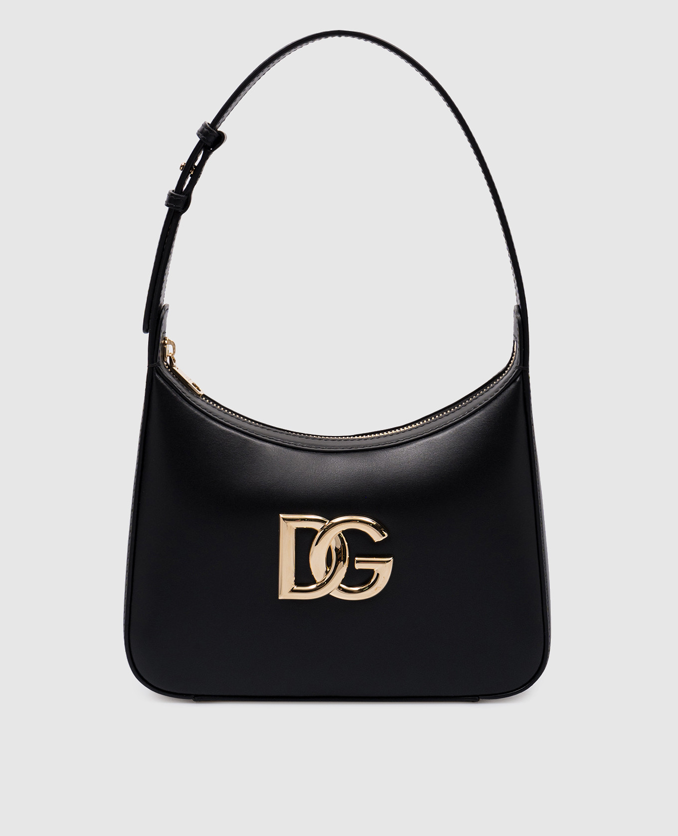 

Black Leather Hobo Bag 3.5 with DG Logo Dolce&Gabbana