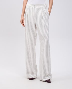 Lou Lou Studio AYLA white striped linen pants AYLA