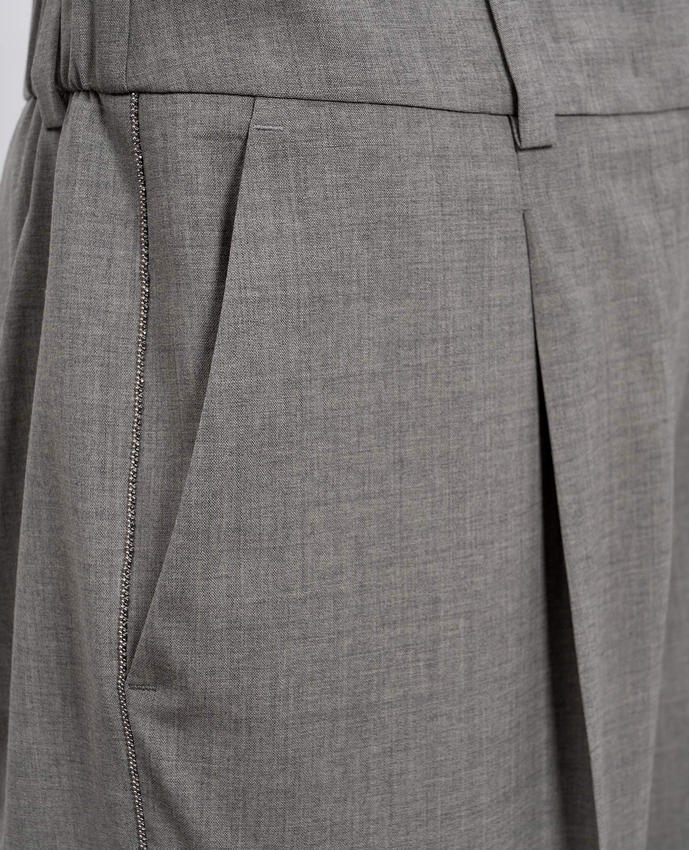 Gray wool pants with monil chain Peserico 3