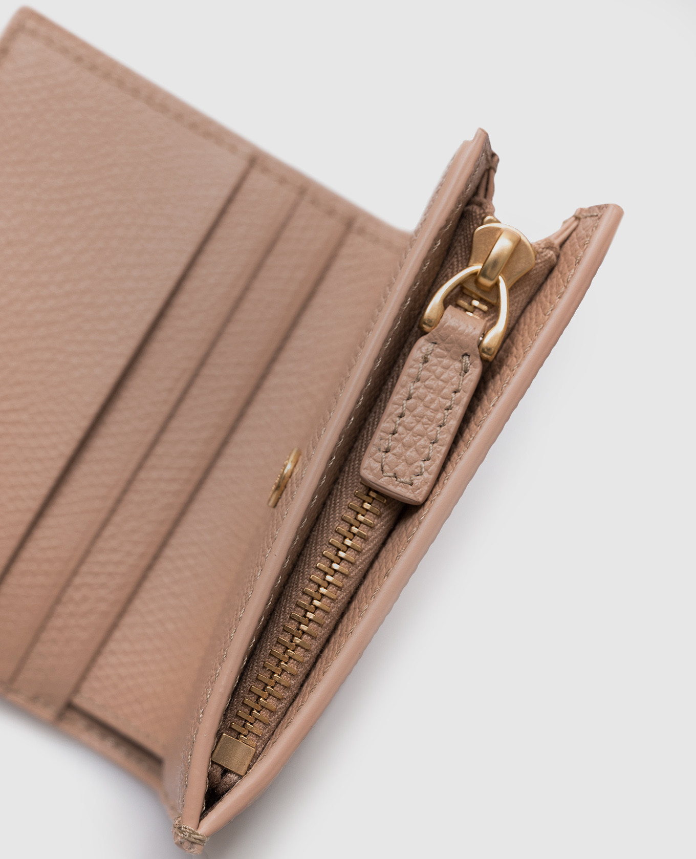 Beige leather wallet with logo Valentino 4