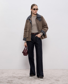 Brunello Cucinelli Brown ribbed wool and cashmere jumper M14855000P
