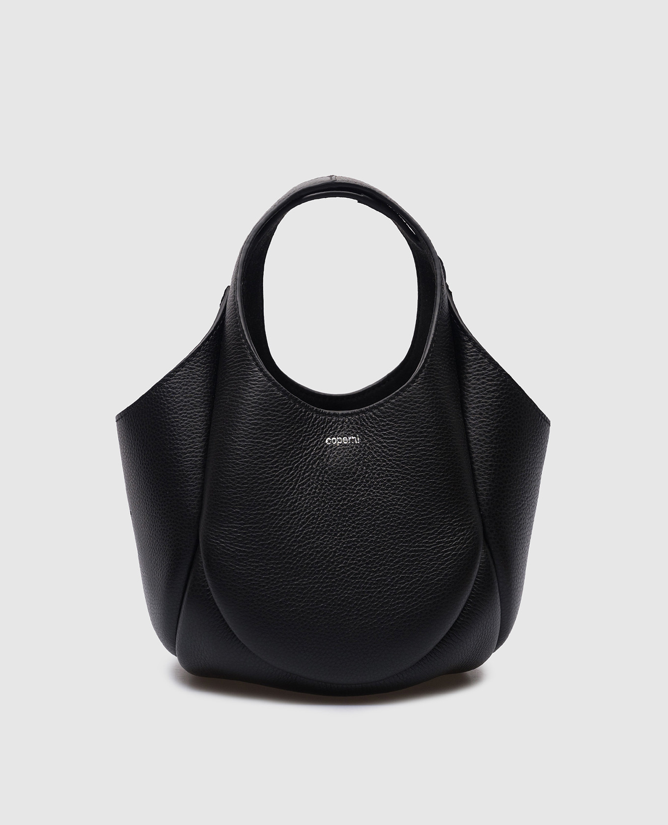 

Black leather bucket bag with logo Coperni