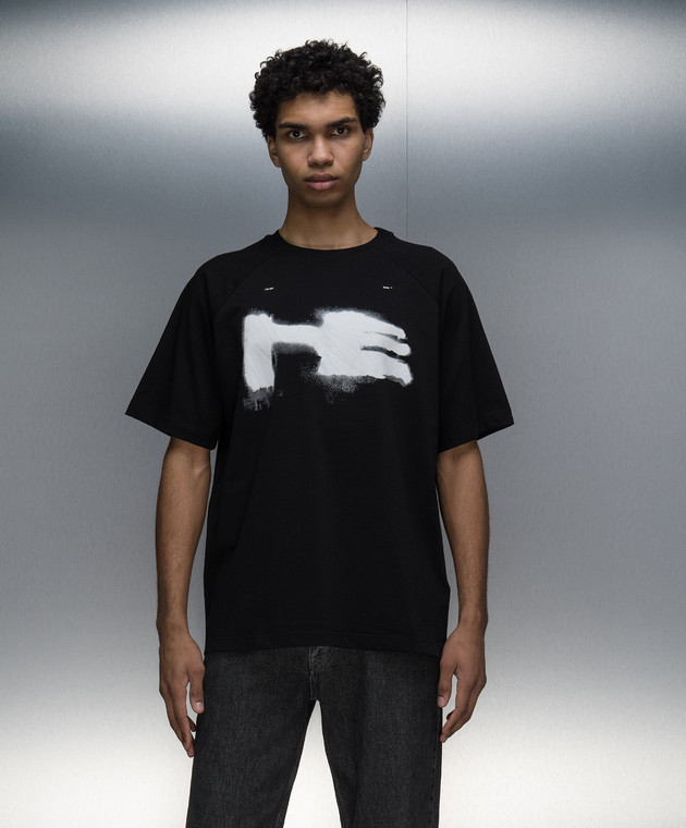 Heliot Emil - Black T-shirt by Xylem with a print M09083 - shop