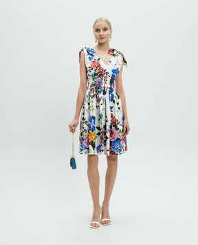 Dolce&Gabbana White dress with floral print F6I0ATHS5S6