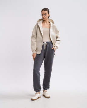 AUTRY Beige sports jacket with embossed logo JAPX33RS