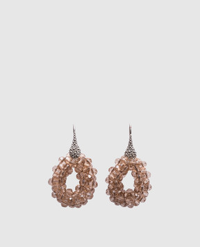 Peserico Beige earrings with beads S35442C0CC447