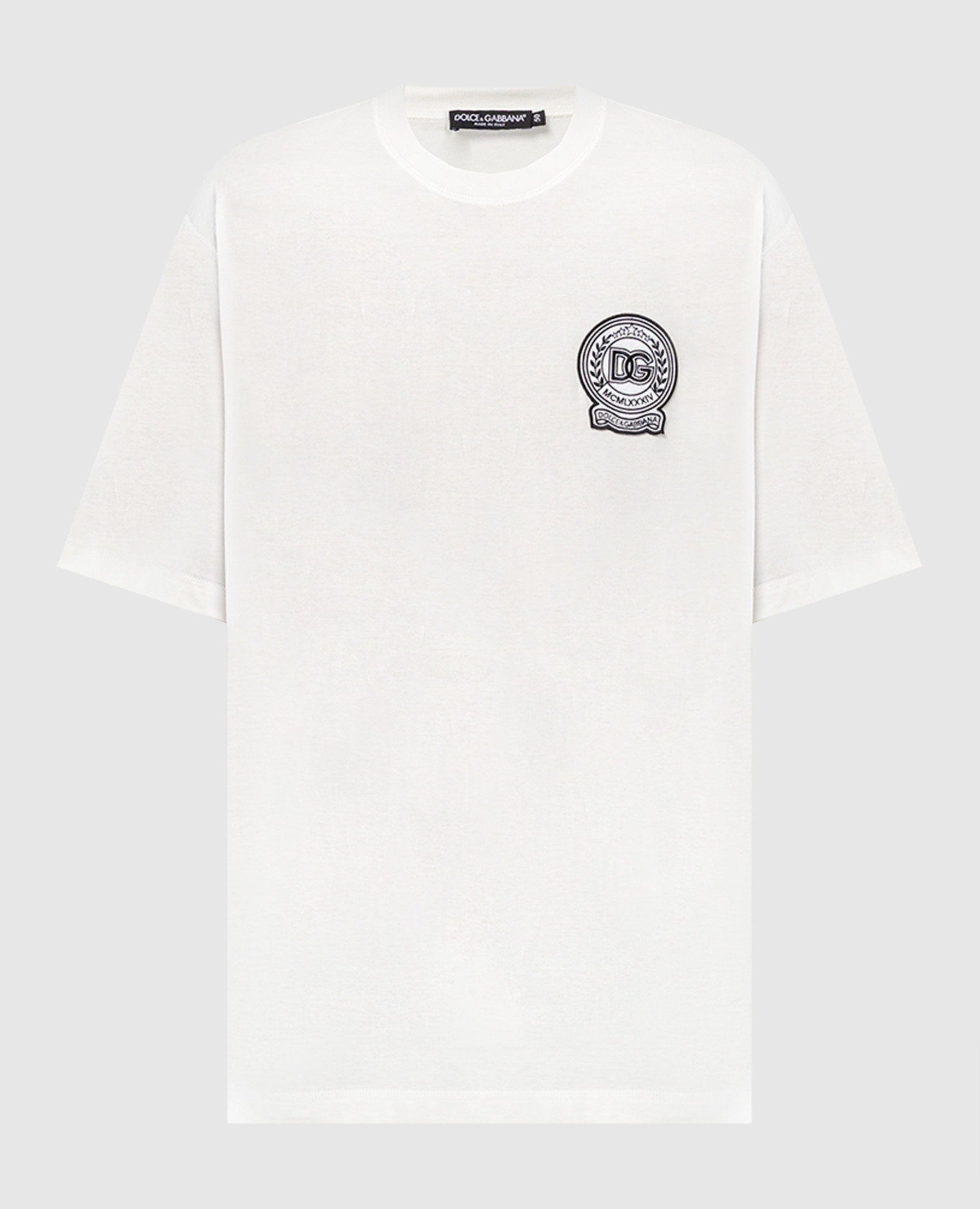White t-shirt with logo appliqué dolce&gabbana