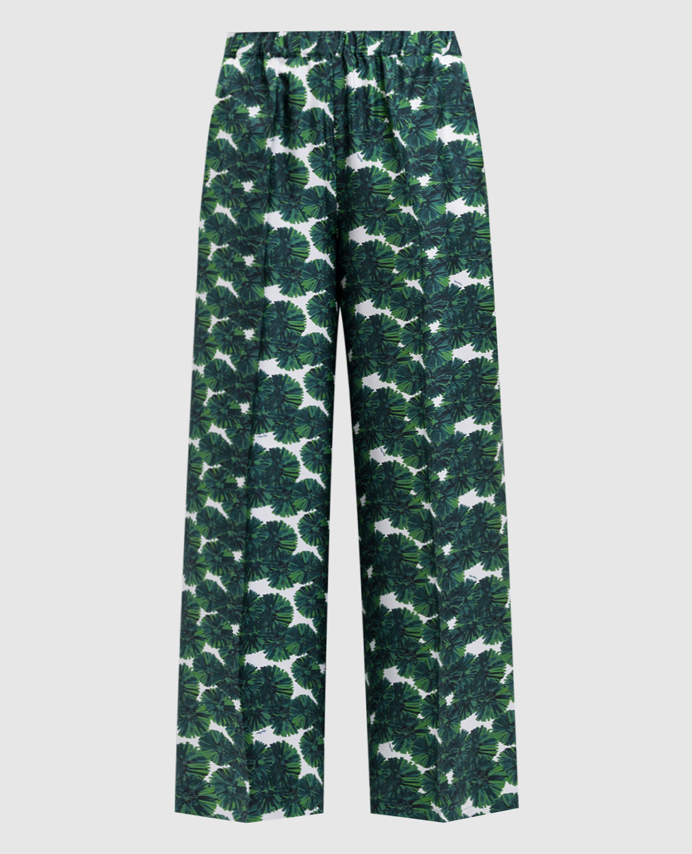 

MORENA green silk pants with floral print Max Mara