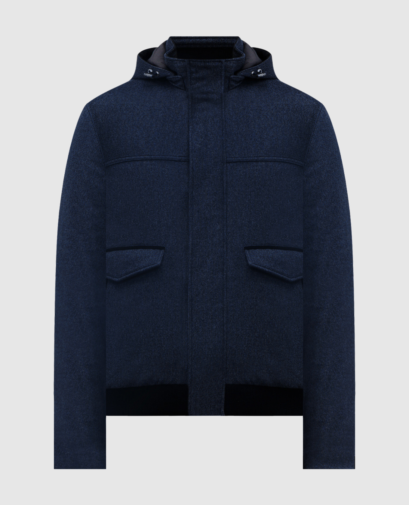 Blue cashmere jacket with fringe