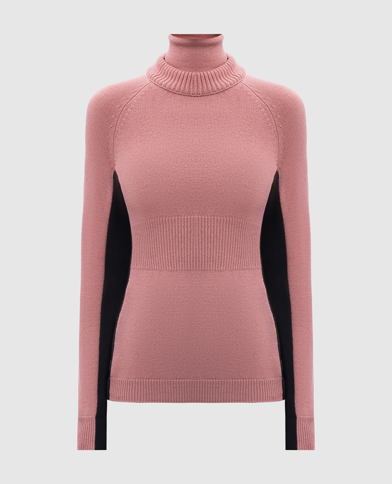 Pink wool sweater with logo moncler grenoble