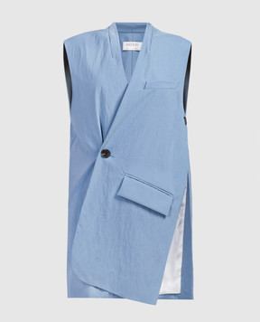 Gauchere Blue asymmetric waistcoat with a reaper effect M12402480600