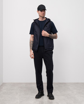 Moncler Blue vest with logo print K10911A00172539ZD