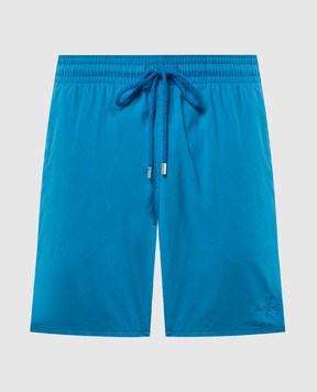 Vilebrequin Blue Moorea swim shorts with embroidery MOOAD109