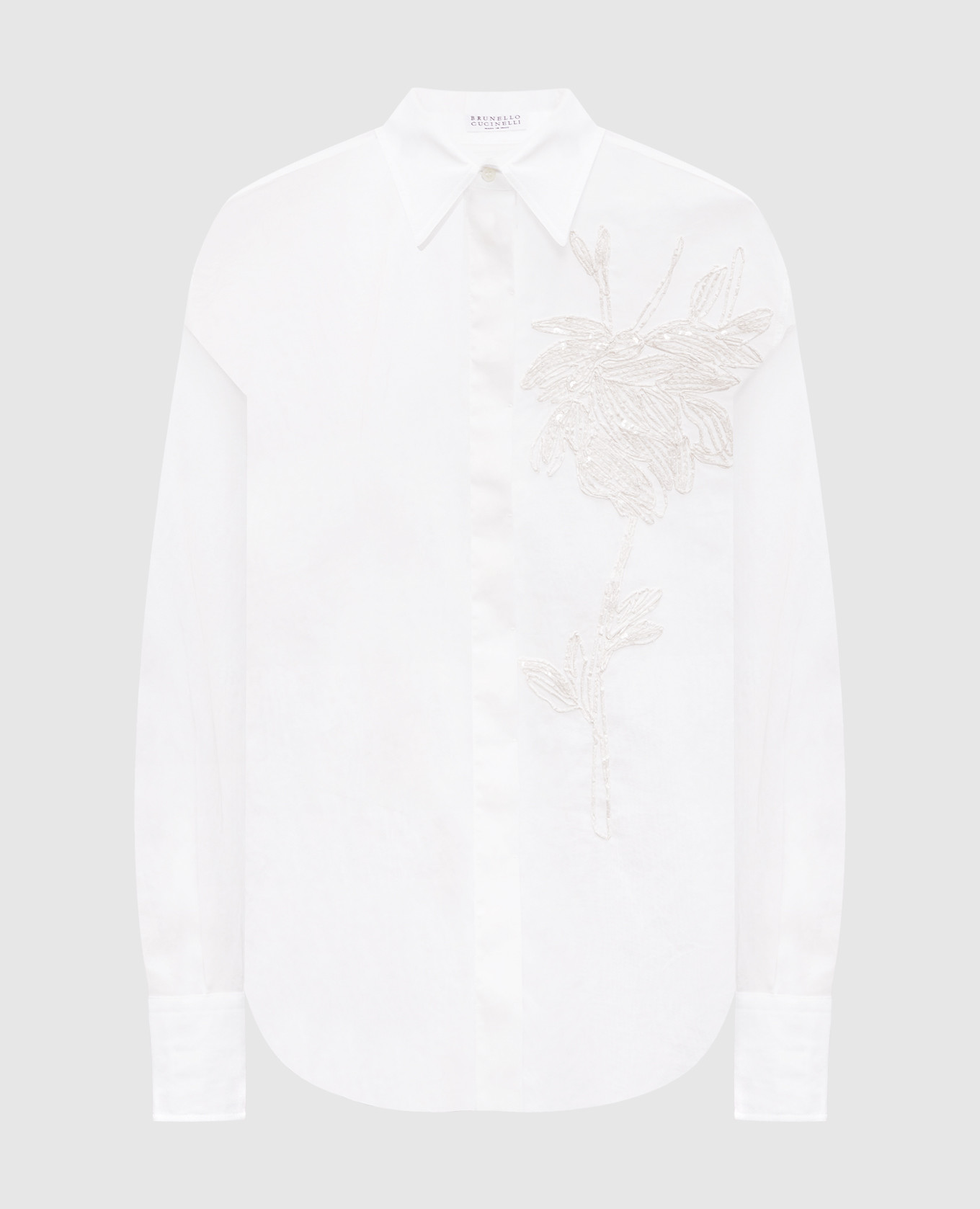 

White blouse with floral embroidery Brunello Cucinelli