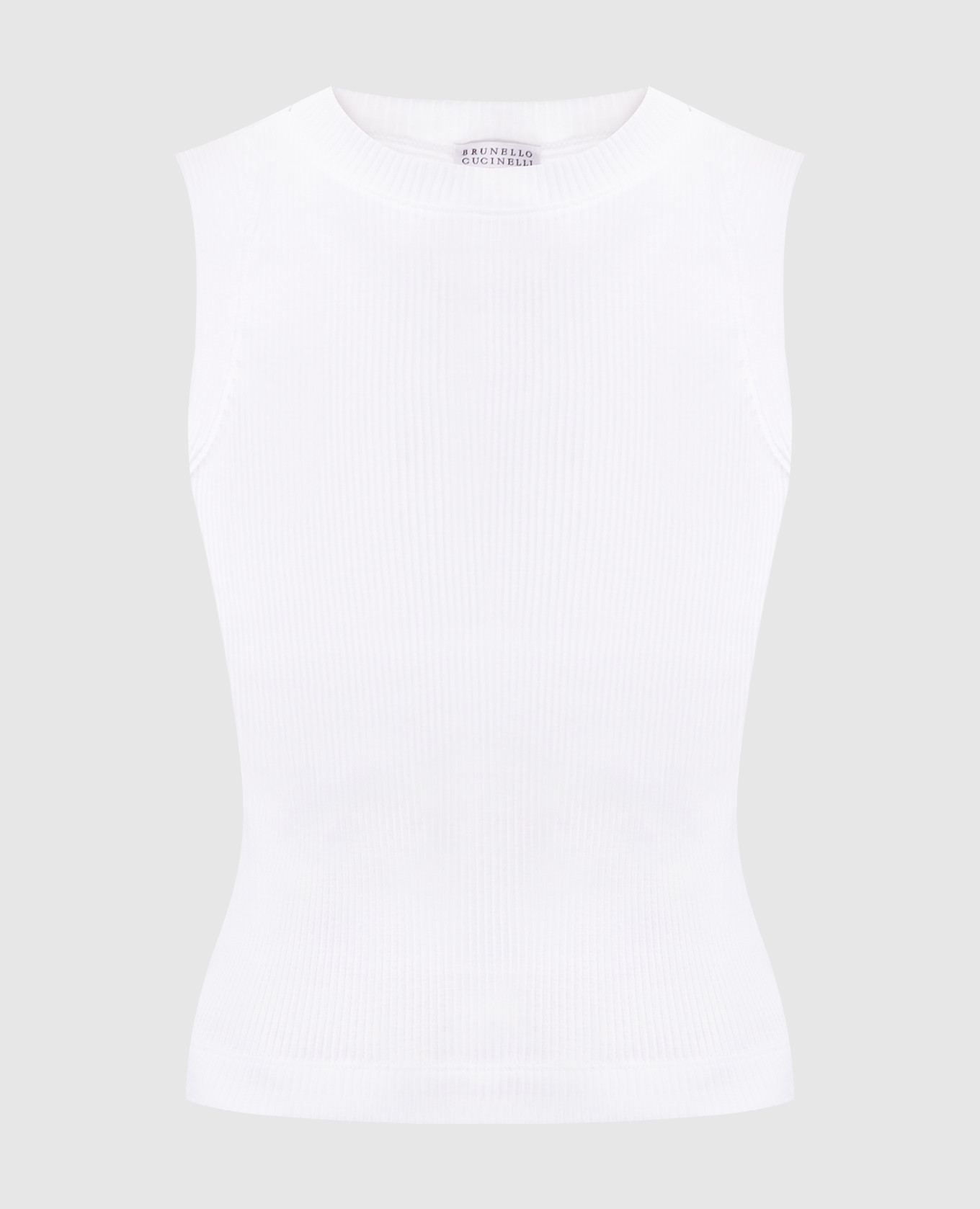 

White ribbed top with monil chain Brunello Cucinelli
