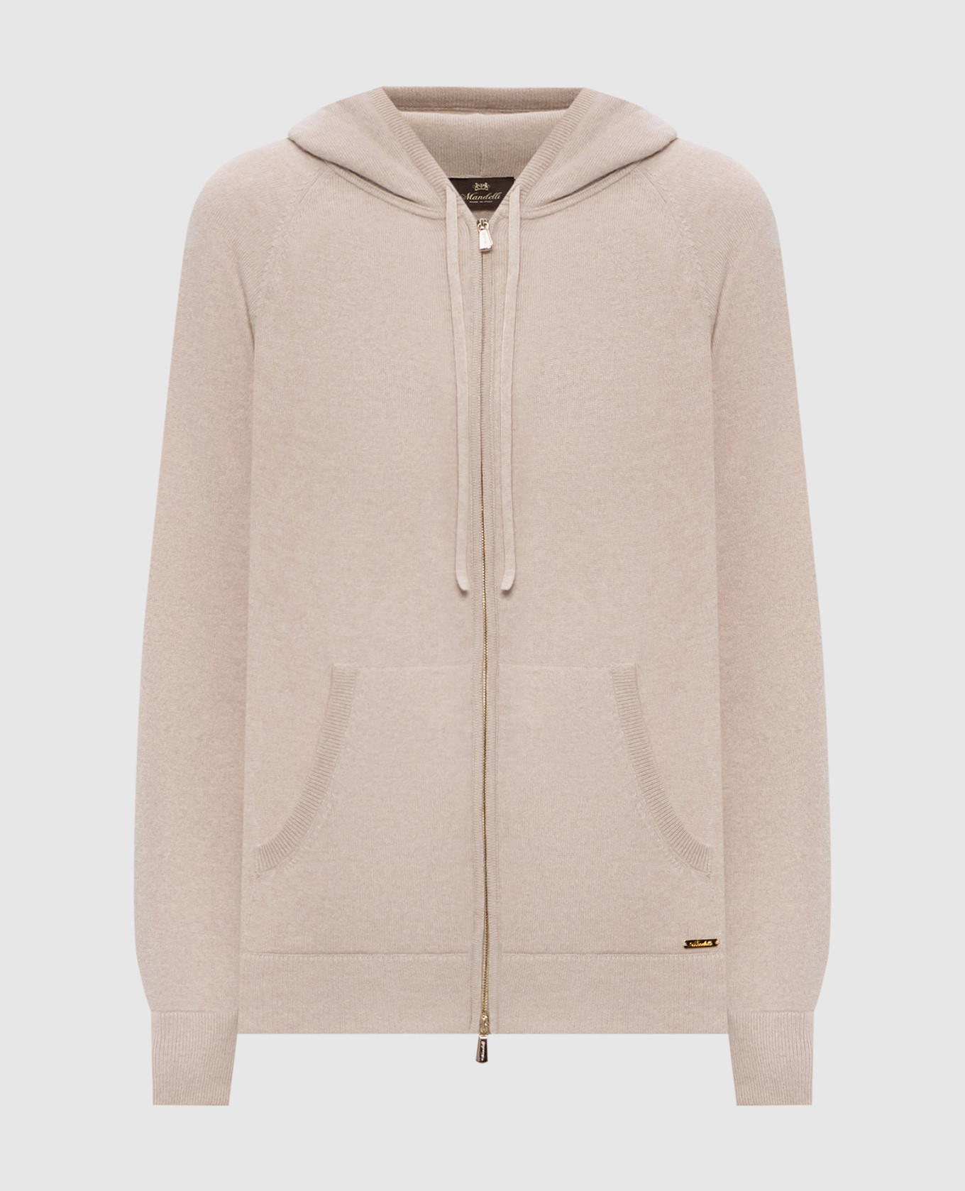 

Beige cashmere sports jacket with logo Enrico Mandelli