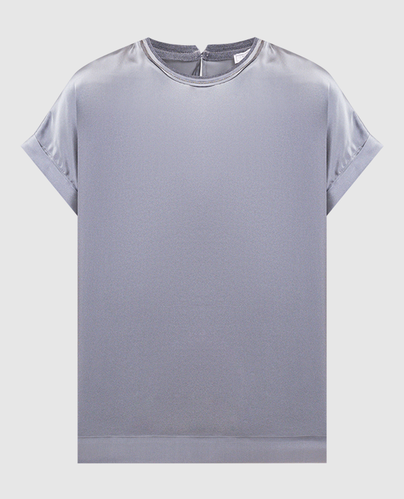 

Gray silk top with monil chain Peserico, Grey