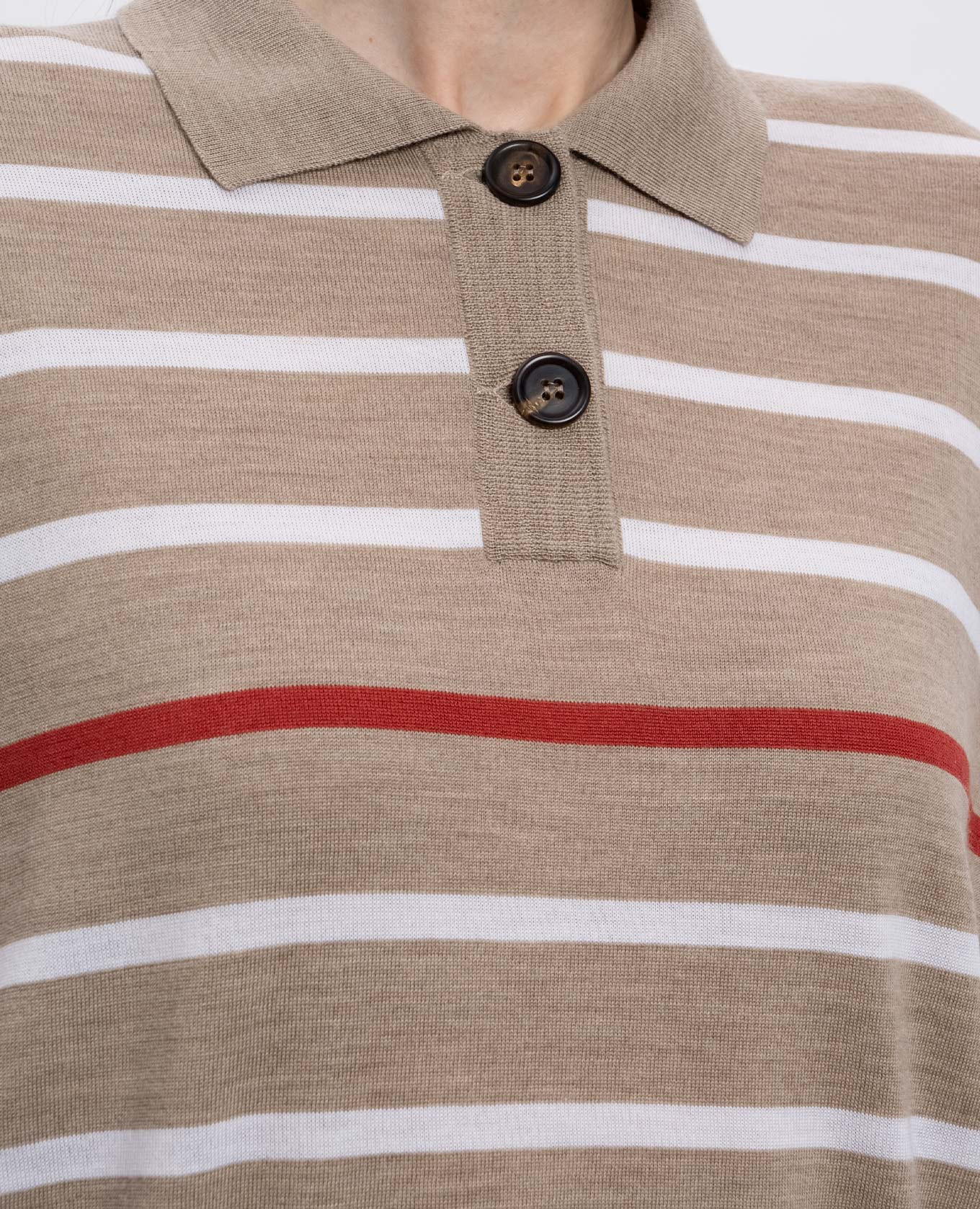 

Beige wool and cashmere polo shirt Brunello Cucinelli
