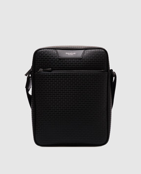 Serapian NORTH SOUTH black leather bag with logo SRSTSMML679919BCG2