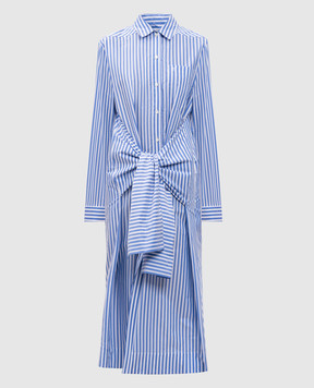 Philosophy di Lorenzo Serafini Blue striped shirt dress A04180735