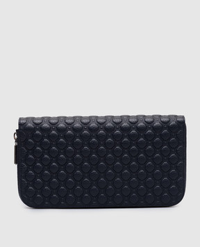 Stefano Ricci Blue leather wallet with a metal emblem in the form of an eagle head PP312GPVD1VD