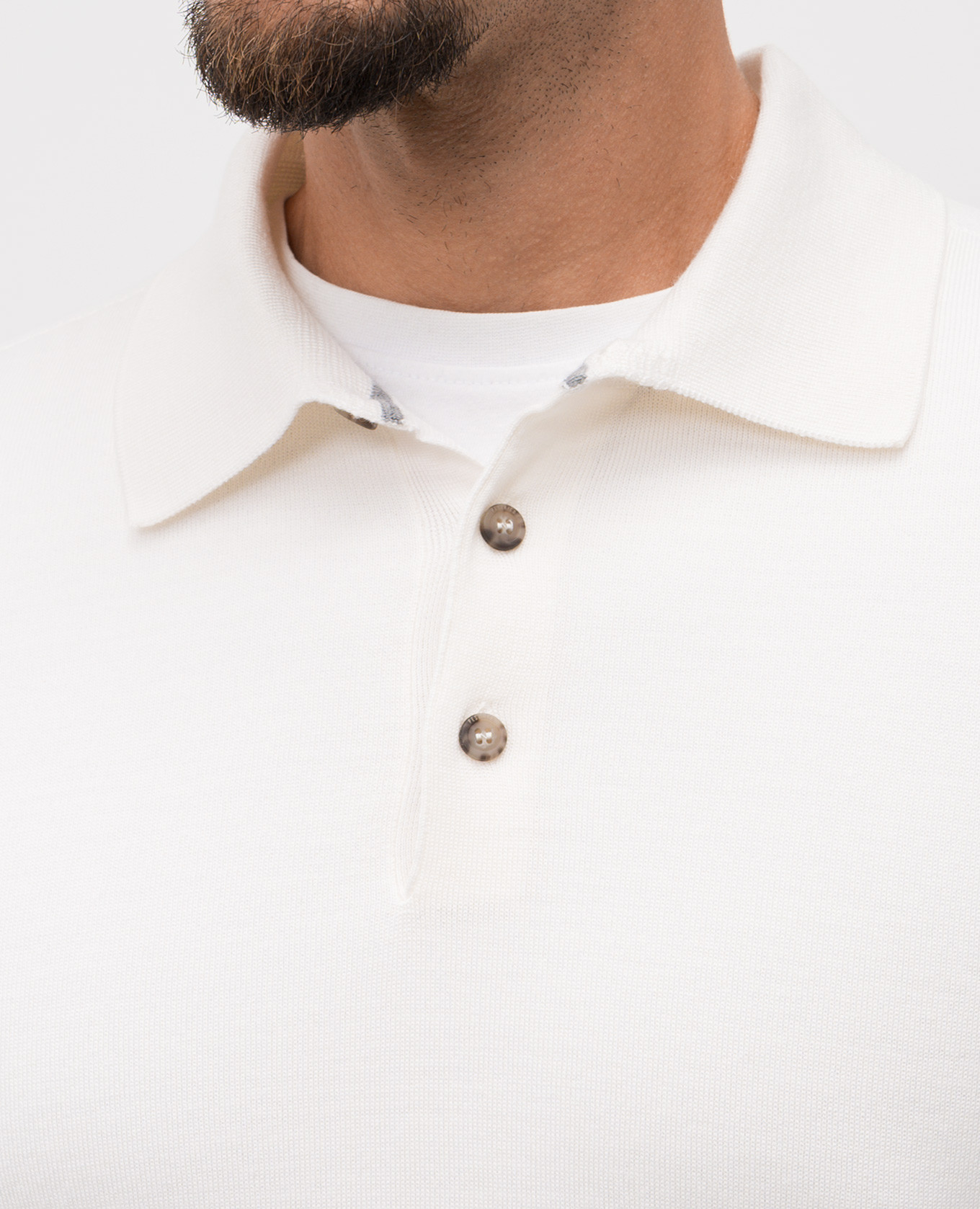 

White wool polo shirt Peserico